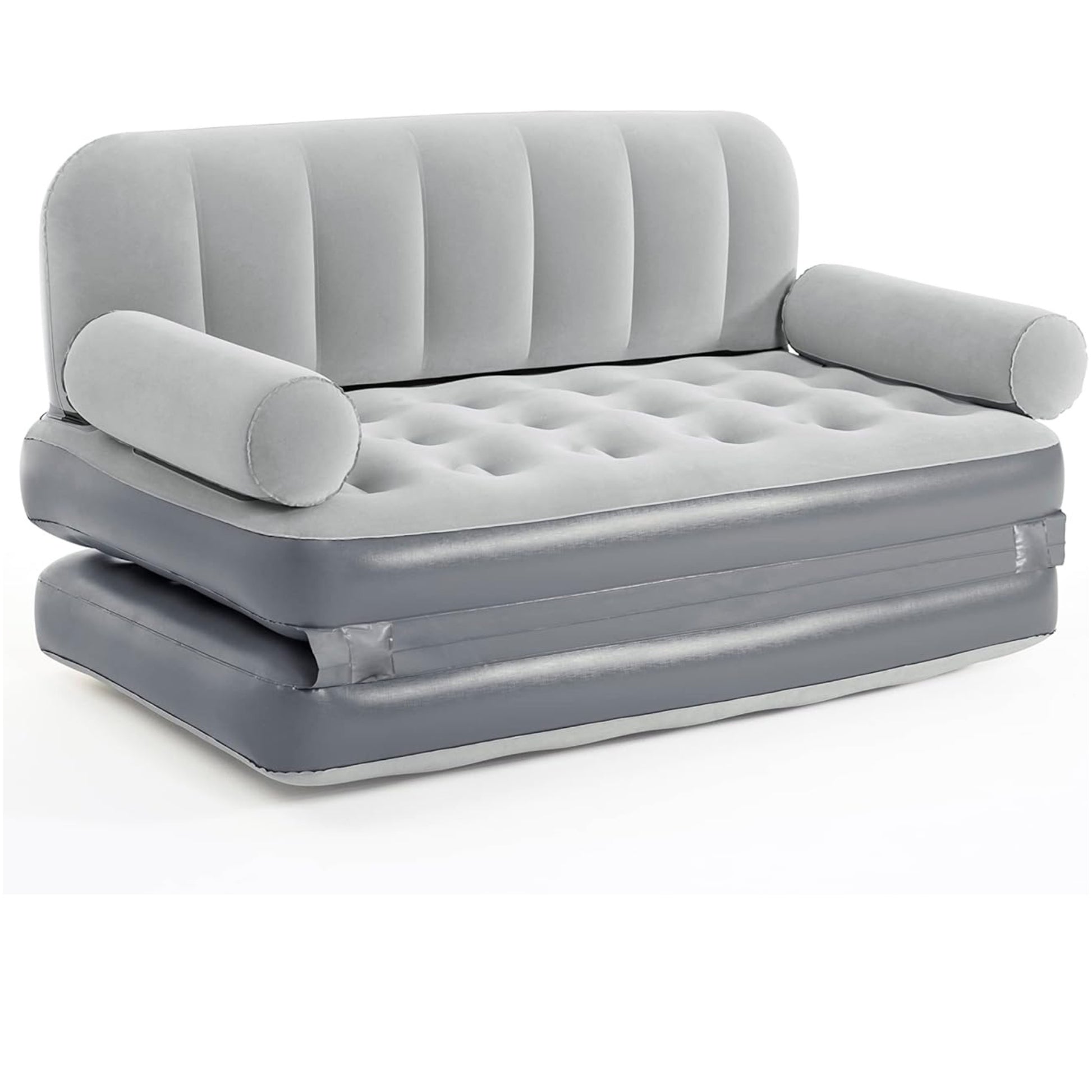 Gray inflatable sofa on a white background