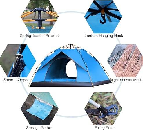 3-Person Automatic Double Layer Camping Tent – 200x200cm - campassion.leb