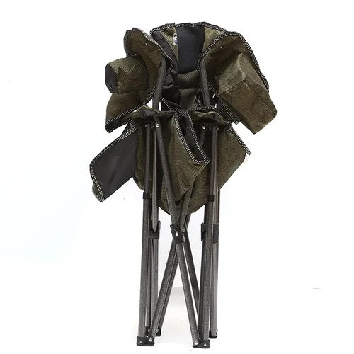 Folding Camping Chair – Heavy-Duty Outdoor Chair with Cup Holder | Olive Green - Camp Master Deluxe Edition - campassion.leb