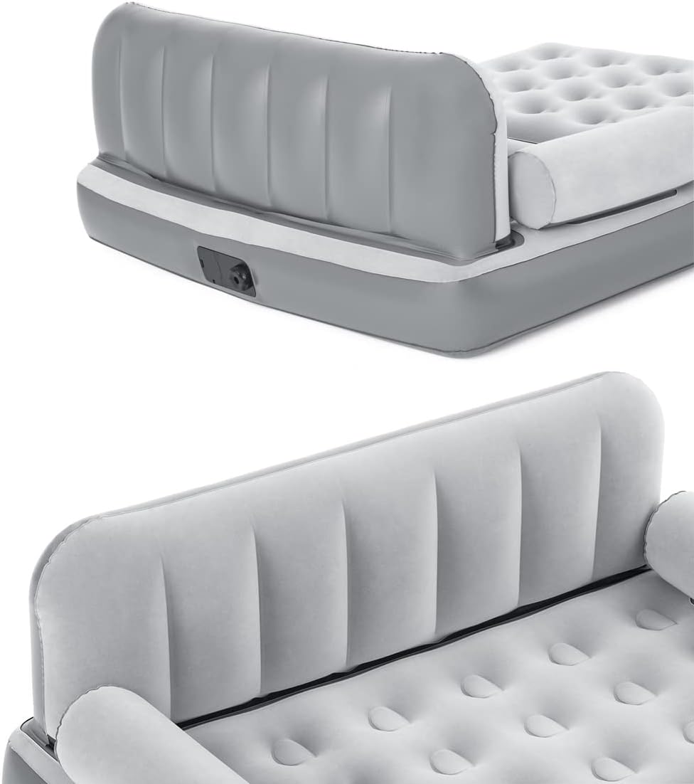 3-IN-1 INFLATABLE SOFA BED WITH BUILT-IN PUMP – 188x152x64 CM | Waterproof Double Lounger - campassion.leb