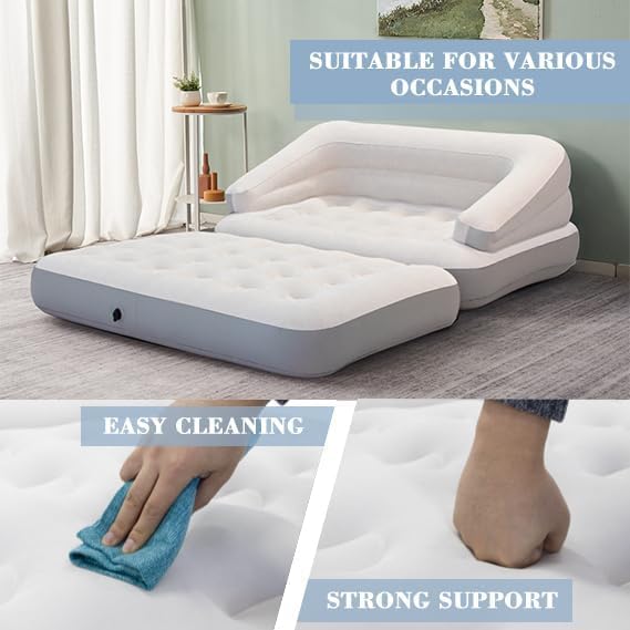 AVENLI JILONG 5-IN-1 INFLATABLE SOFA BED – GREY | 198 x 138 x 62 CM - campassion.leb