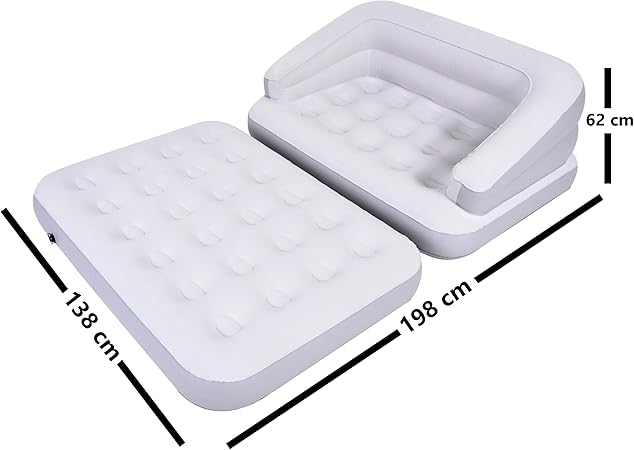 AVENLI JILONG 5-IN-1 INFLATABLE SOFA BED – GREY | 198 x 138 x 62 CM - campassion.leb