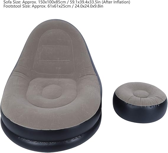 Jilong Deluxe Inflatable Lounger with Stool β 120 x 83 x 80 cm - campassion.leb