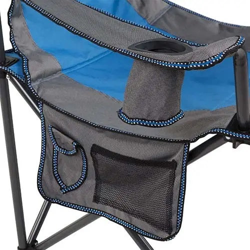 Folding Camping Chair – Camp Master 300 | Blue | Lightweight Outdoor Chair with Armrests and Cup Holder - campassion.leb