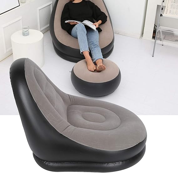 Jilong Deluxe Inflatable Lounger with Stool β 120 x 83 x 80 cm - campassion.leb