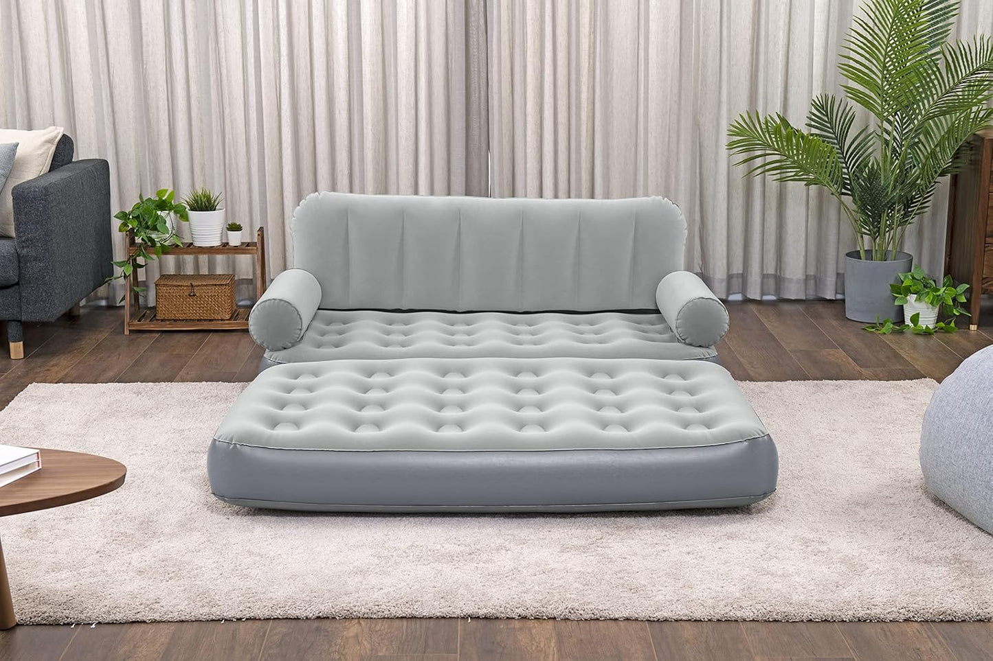 3-IN-1 INFLATABLE SOFA BED WITH BUILT-IN PUMP – 188x152x64 CM | Waterproof Double Lounger - campassion.leb
