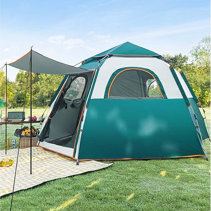 Double-Layer Camping Tent 280x240 cm | Family Tent with Mesh Windows & Quick Setup - campassion.leb