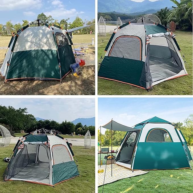 Double-Layer Camping Tent 280x240 cm | Family Tent with Mesh Windows & Quick Setup - campassion.leb