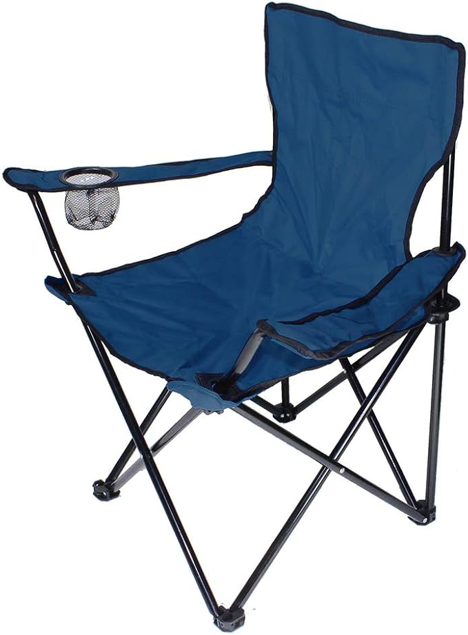 Camping Chair – Foldable Outdoor Chair with Cup Holder (100kg Capacity | 50x50x80 cm) - campassion.leb