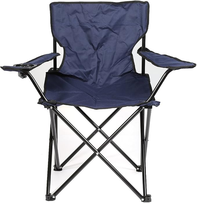 Camping Chair – Foldable Outdoor Chair with Cup Holder (100kg Capacity | 50x50x80 cm) - campassion.leb