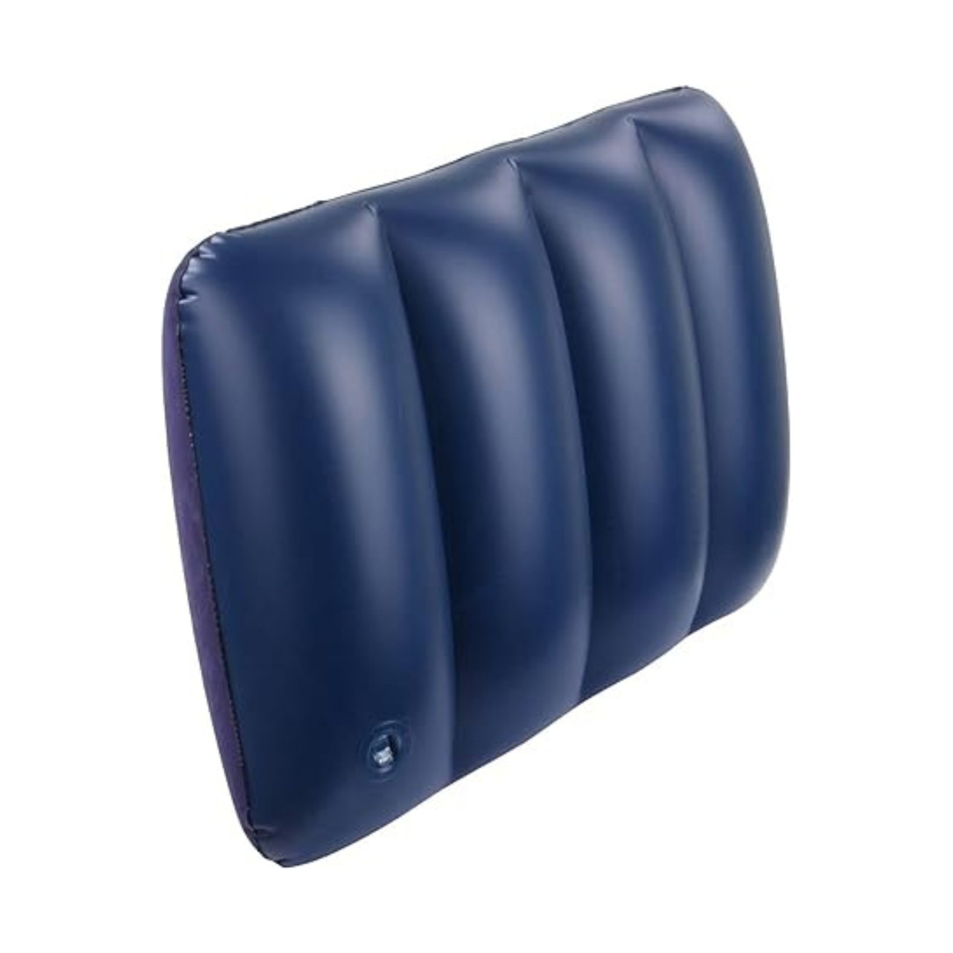 Blue inflatable pillow on a white background