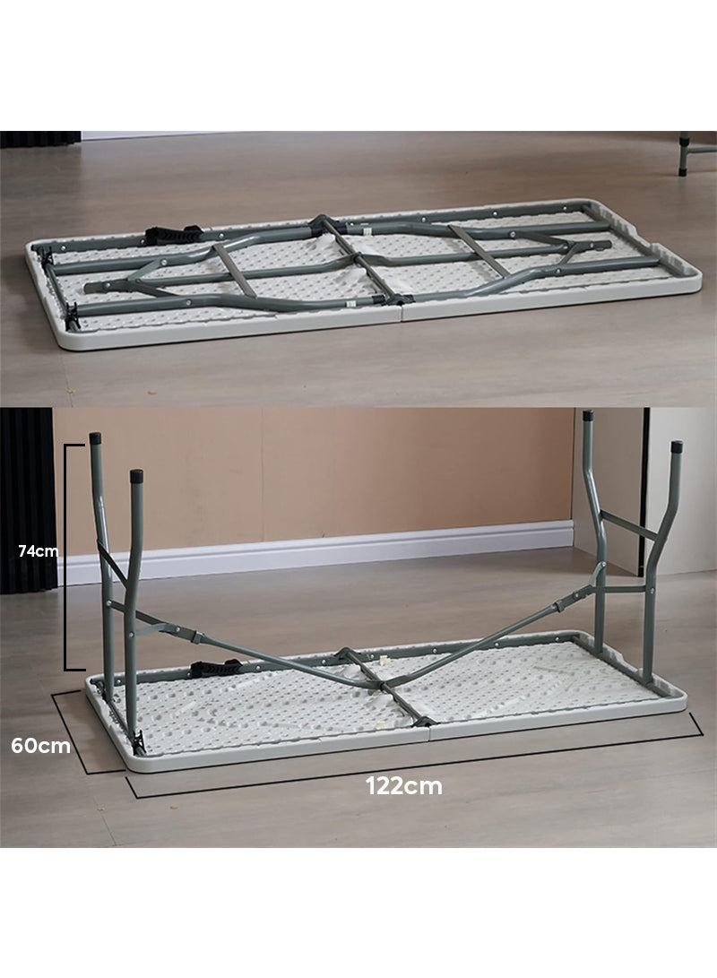Foldable Multipurpose Table – Portable & Durable (122x60x74 cm) | White - campassion.leb
