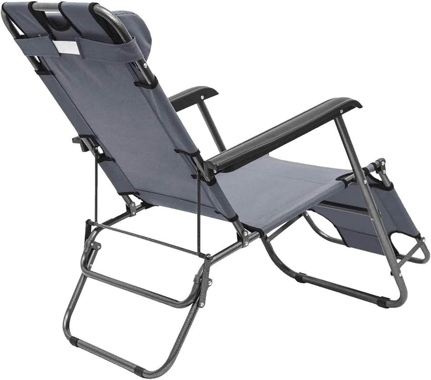 Dual-Purpose Folding Recliner Camping Chair | Gray - campassion.leb