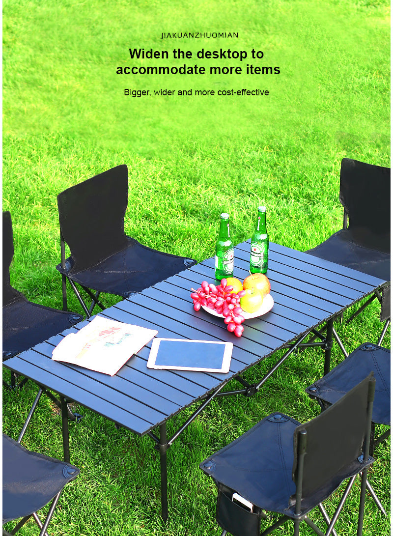 Roll-Up Folding Table – Lightweight Portable Table with Carry Bag (95x55x50 cm) - campassion.leb