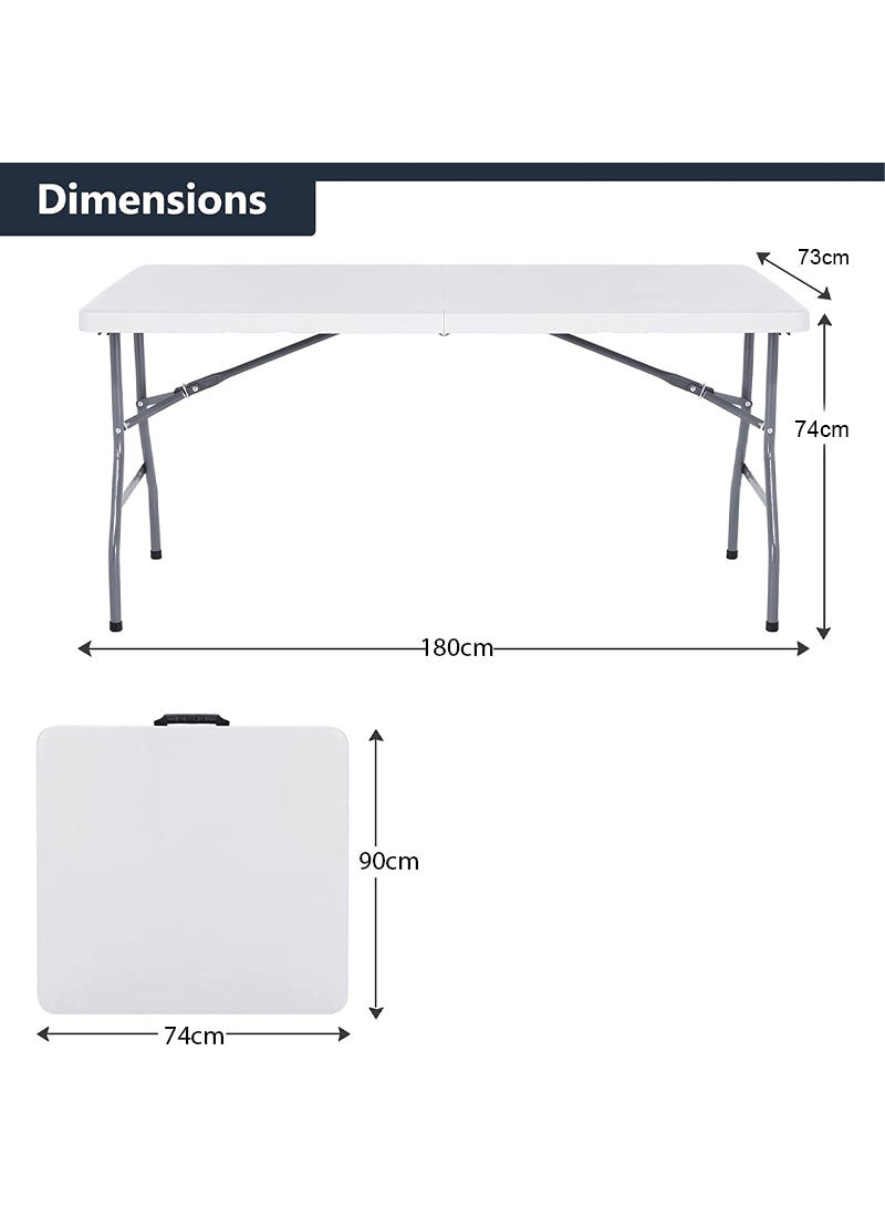 Folding Table – Half-Fold Banquet Table (180x73x74 cm) | White - campassion.leb