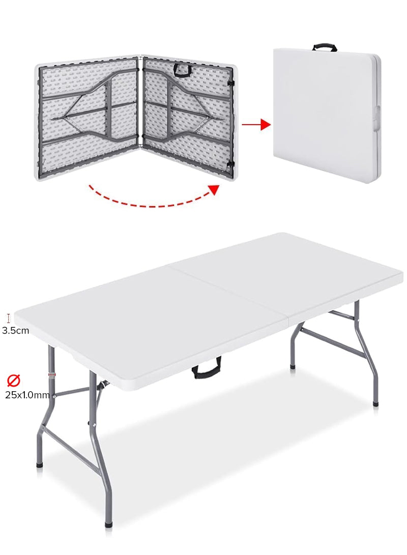 Folding Table – Half-Fold Banquet Table (180x73x74 cm) | White - campassion.leb
