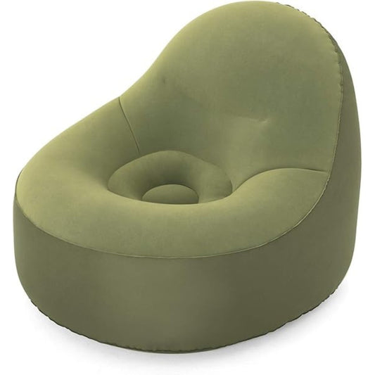 Green inflatable chair on a white background