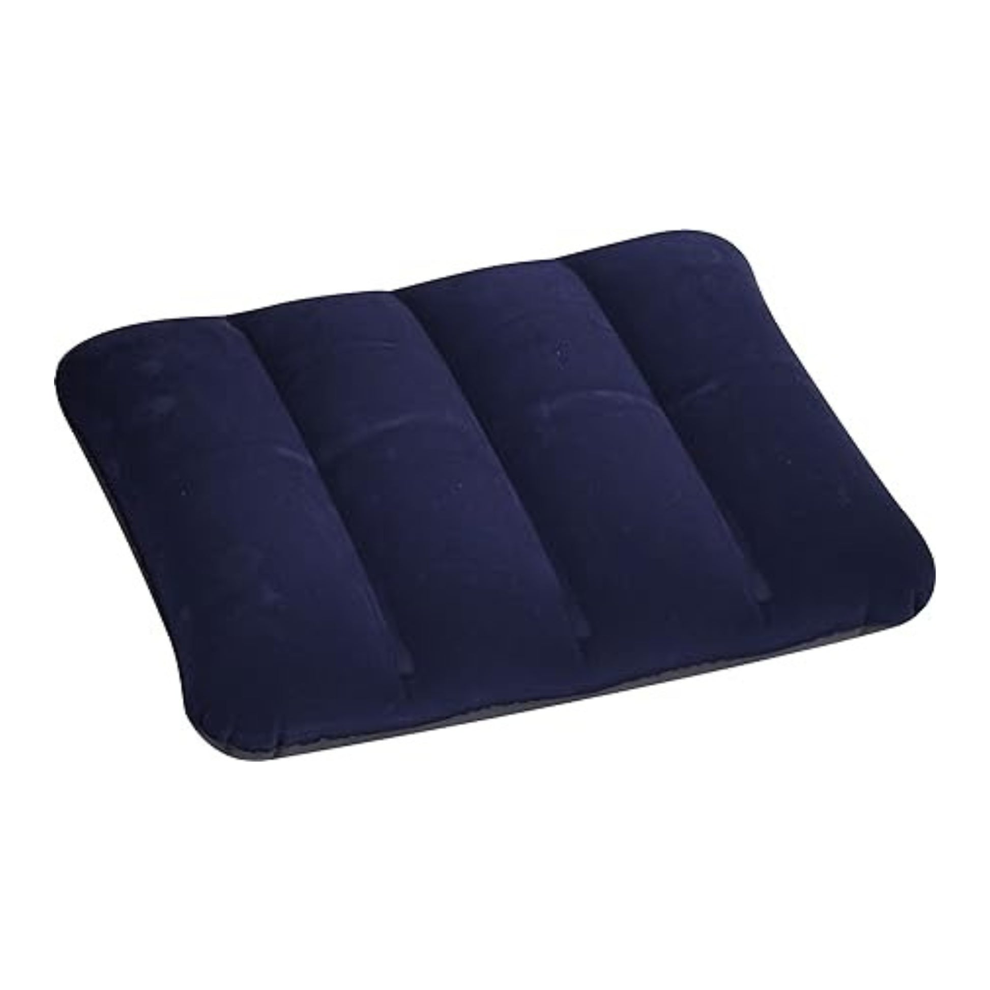 Navy blue rectangular cushion on a white background