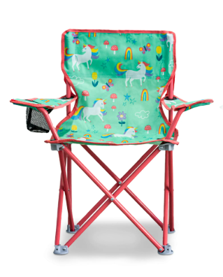 Kids Folding Camping Chair with Safety Lock – Unicorn Print | 57 kg Capacity - campassion.leb
