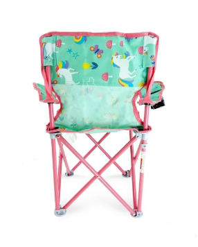 Kids Folding Camping Chair with Safety Lock – Unicorn Print | 57 kg Capacity - campassion.leb