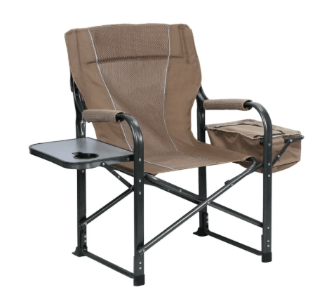 Oversized Folding Camping Chair with Cooler Bag & Cup Holder – Heavy-Duty Director’s Chair - campassion.leb
