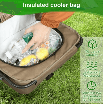 Oversized Folding Camping Chair with Cooler Bag & Cup Holder – Heavy-Duty Director’s Chair - campassion.leb