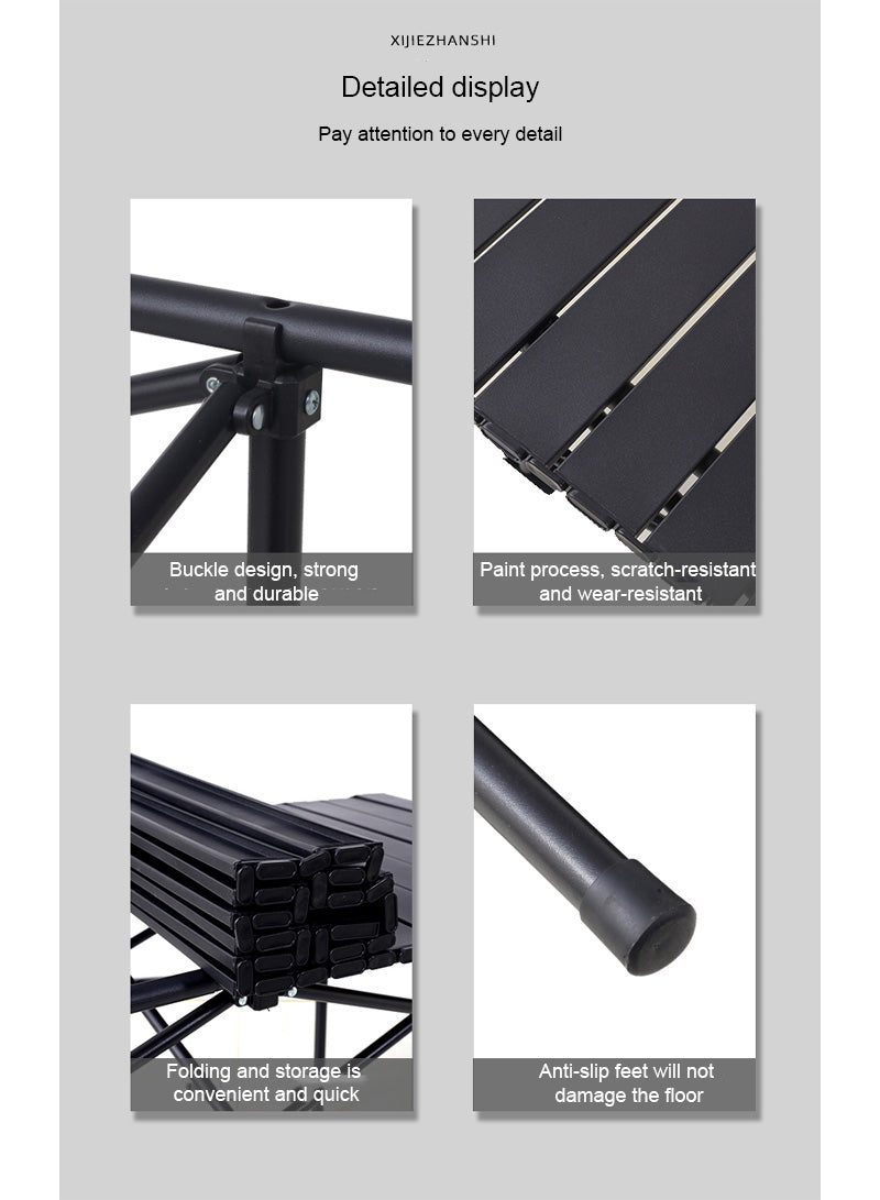 Roll-Up Folding Table – Lightweight Portable Table with Carry Bag (95x55x50 cm) - campassion.leb