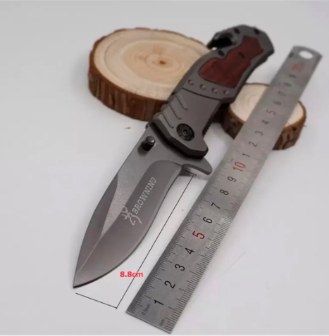 Browning Folding Knife X42 | 205 mm Wood & Steel Tactical Knife – 440 Stainless Steel Blade - campassion.leb