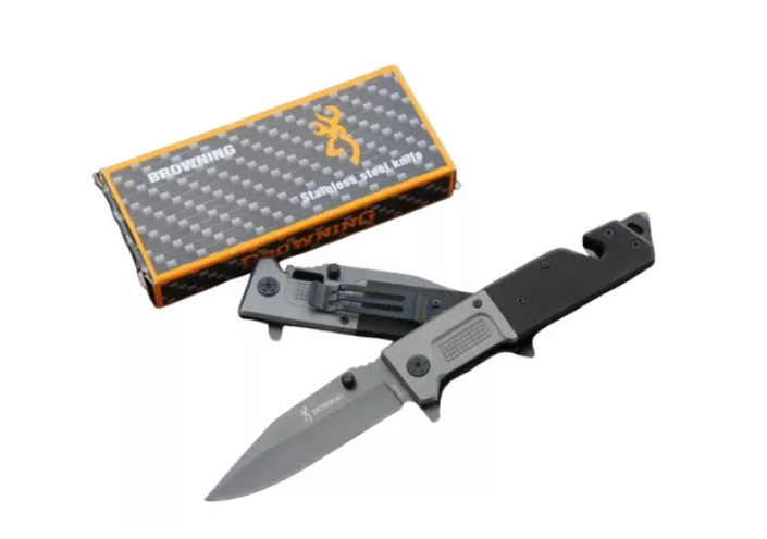 Browning Folding Knife DA332 | 23 cm Stainless Steel Survival Razor with Wood Handle - campassion.leb