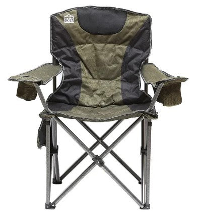 Folding Camping Chair – Heavy-Duty Outdoor Chair with Cup Holder | Olive Green - Camp Master Deluxe Edition - campassion.leb