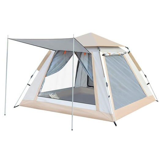 4-Person Automatic Cabin Camping Tent – 240x240 cm | Square Family Tent with Awning