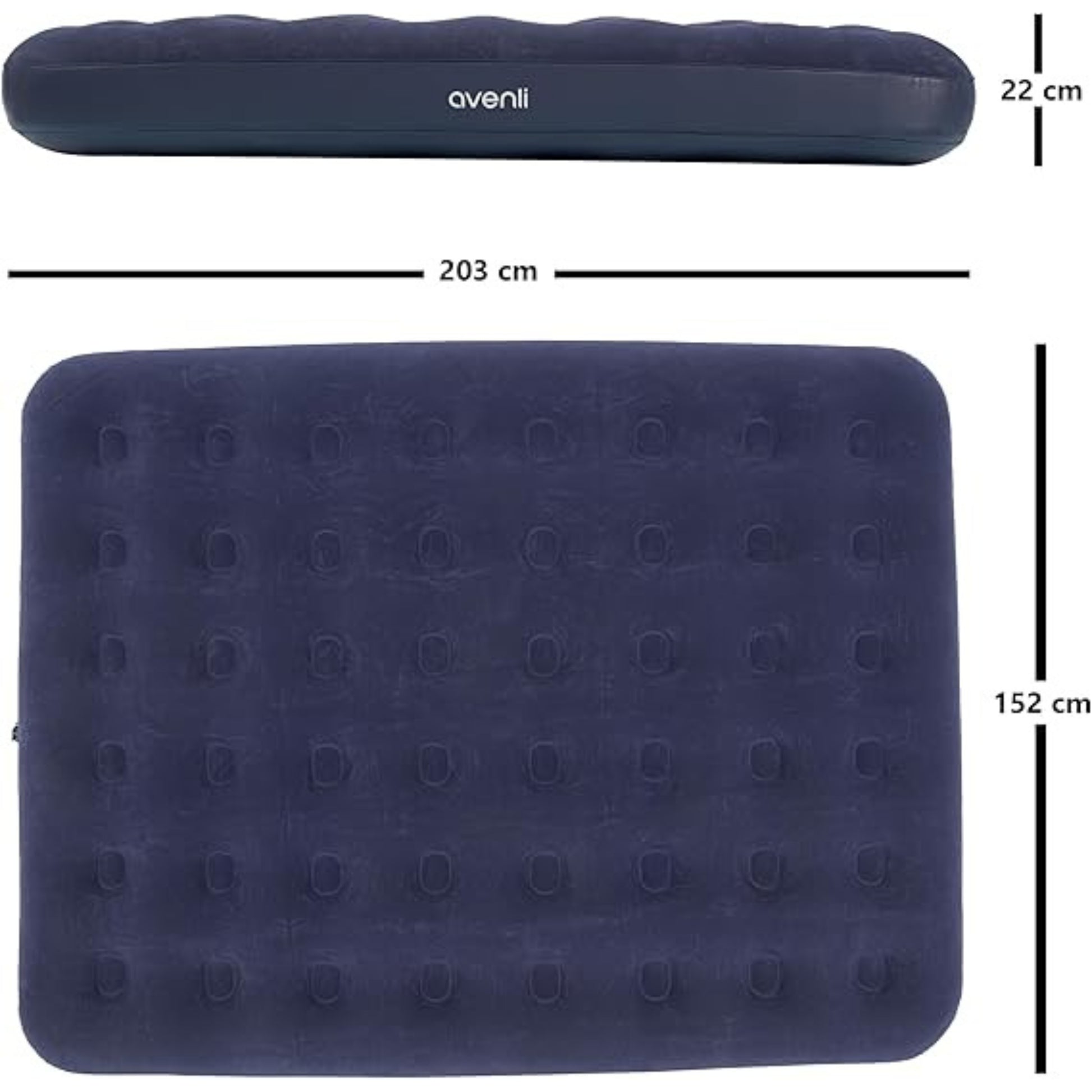 AVENLI Queen Inflatable Mattress | 203x152x22 cm – Blue - campassion.leb