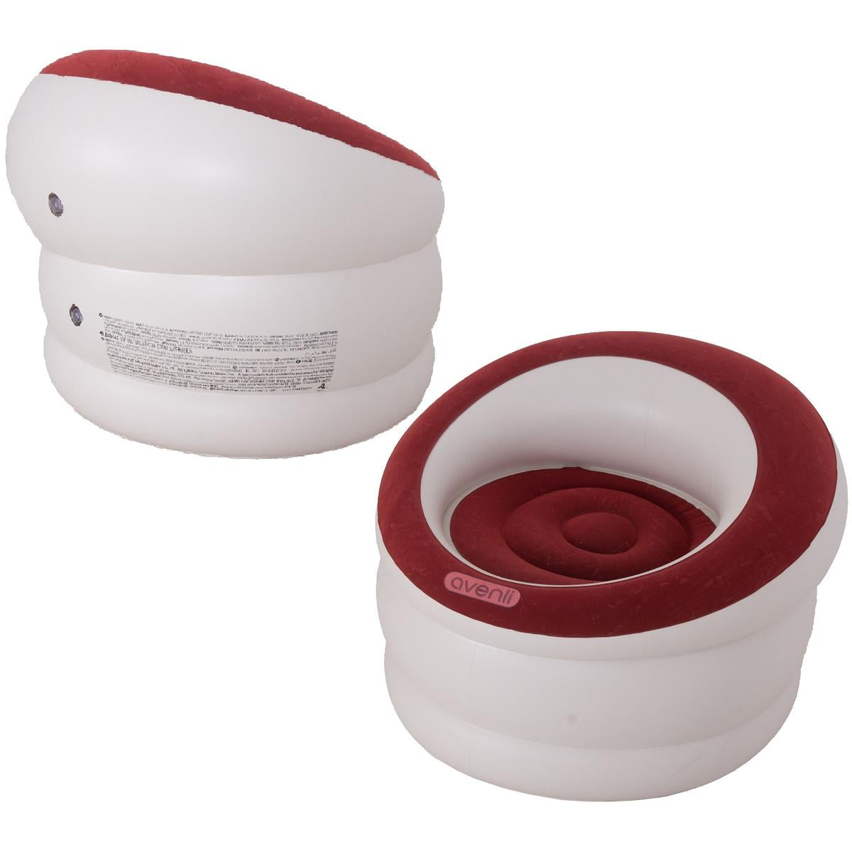 AVENLI – Deluxe Inflatable ArmChair – 85 x 82 x 60 CM | Light Blue & Red - campassion.leb