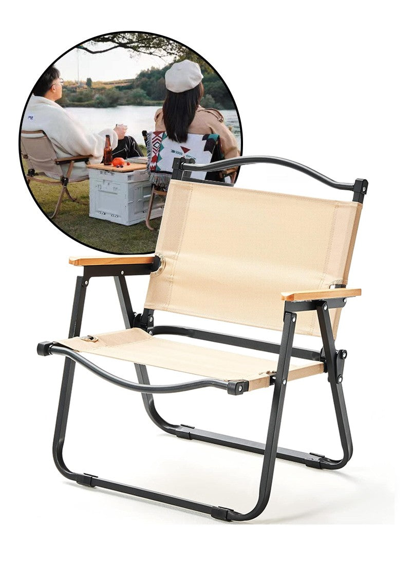 Lightweight & Portable Outdoor Foldable Chair For Picnic, Camping & Beach - Beige - campassion.leb