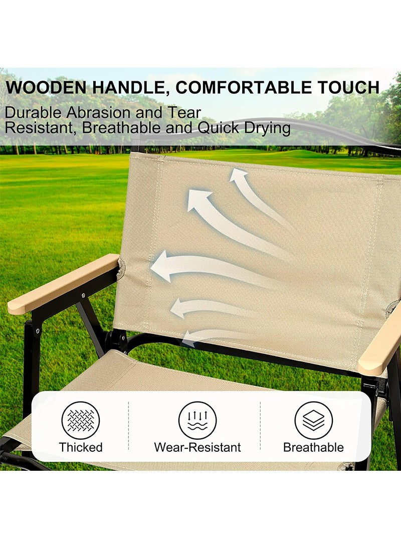 Lightweight & Portable Outdoor Foldable Chair For Picnic, Camping & Beach - Beige - campassion.leb