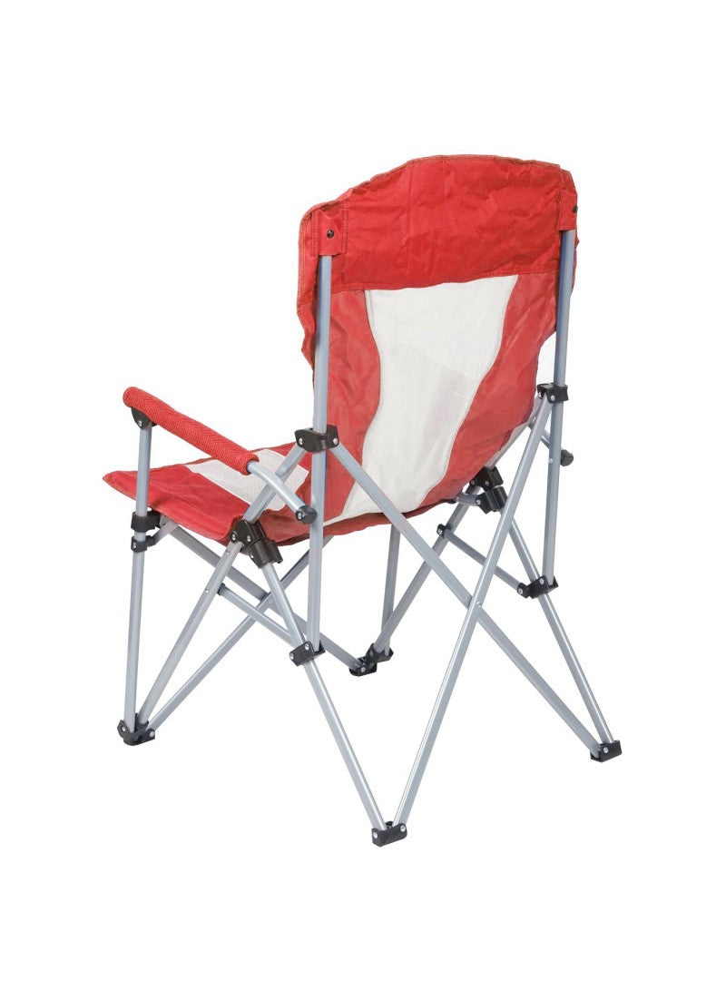 Folding Camping Chair – HX-041 | Red | Oxford Fabric with Iron Frame & Cup Holder - campassion.leb