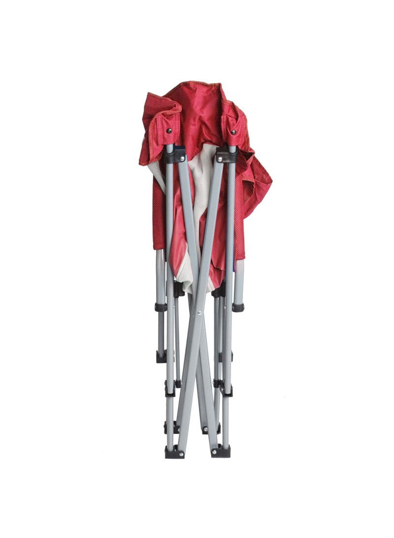 Folding Camping Chair – HX-041 | Red | Oxford Fabric with Iron Frame & Cup Holder - campassion.leb