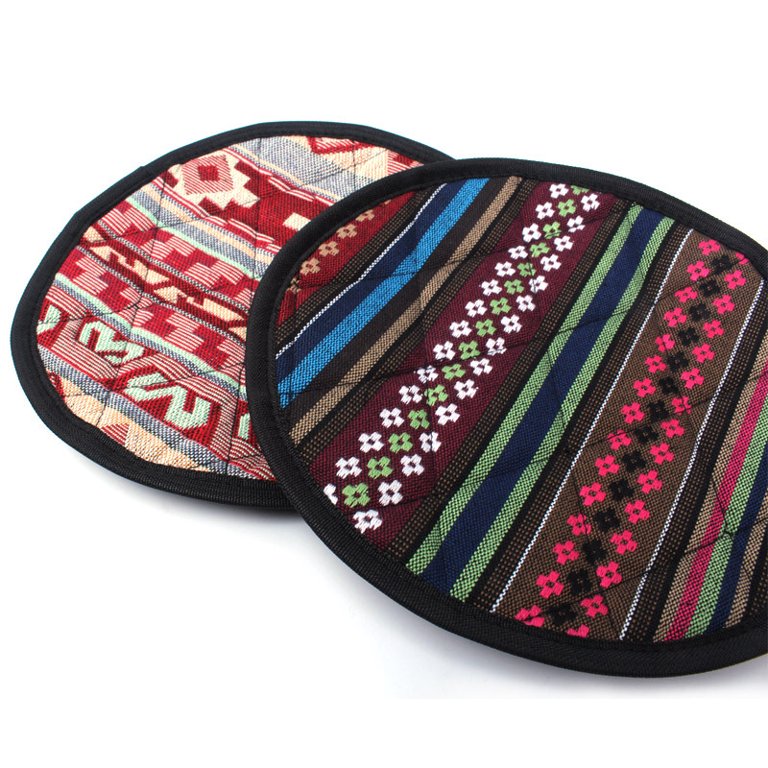 5-Pack Round Mug Placemats | Insulated Cotton & PU Waterproof Coasters - campassion.leb