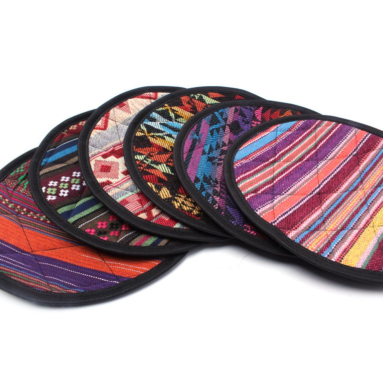 5-Pack Round Mug Placemats | Insulated Cotton & PU Waterproof Coasters - campassion.leb